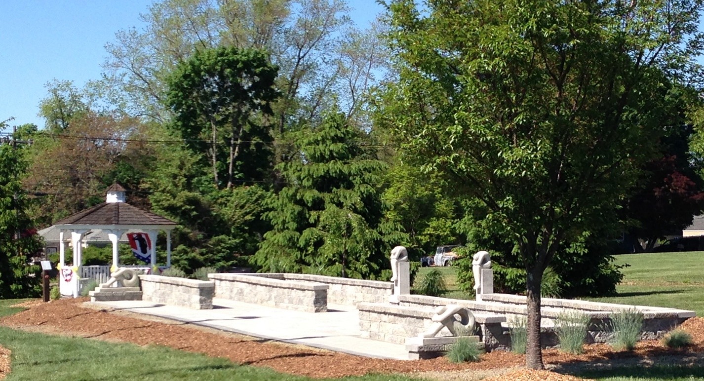 Scenic park area with gazebo and path