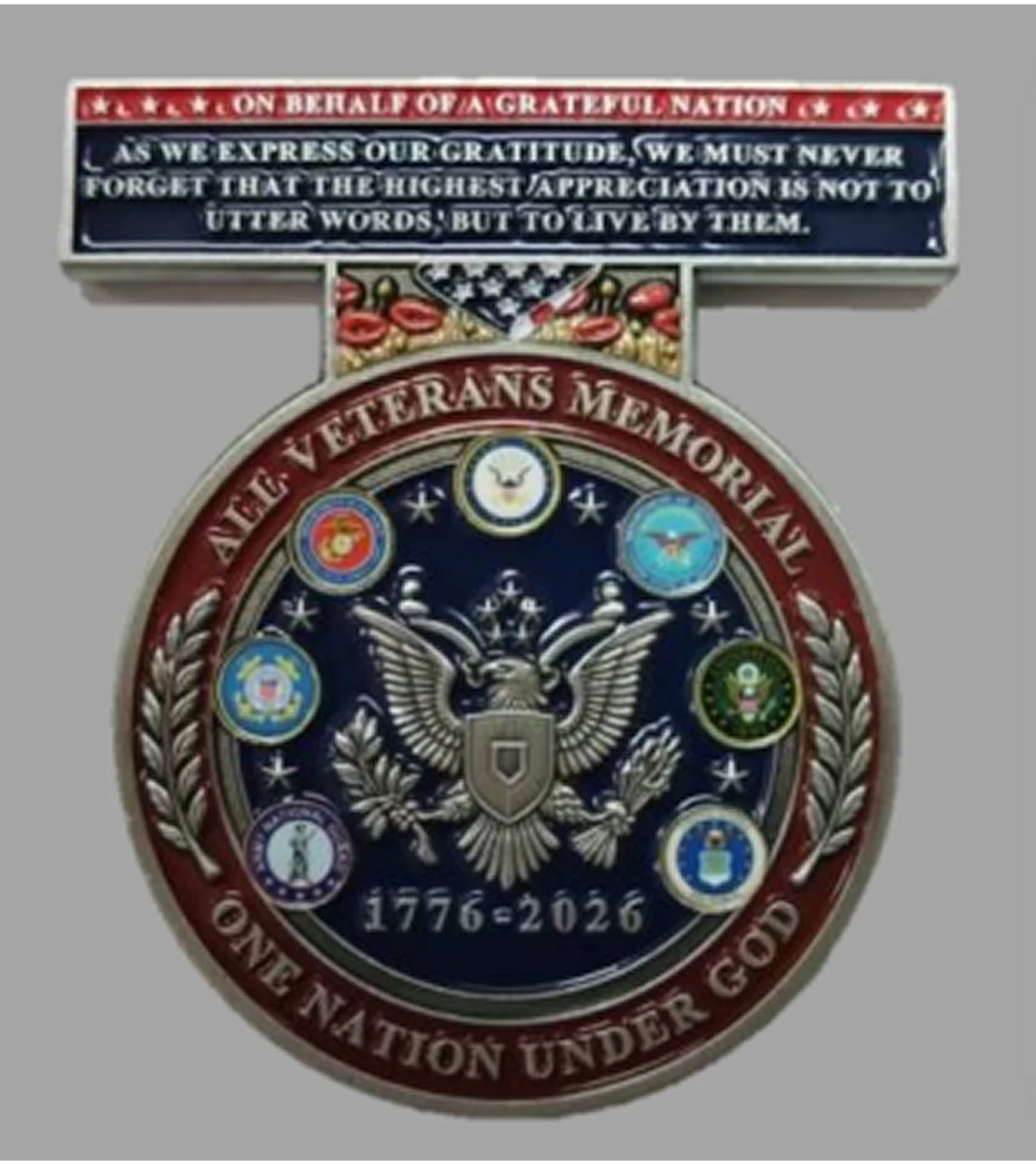 AIU Veterans Memorial Medal Design.